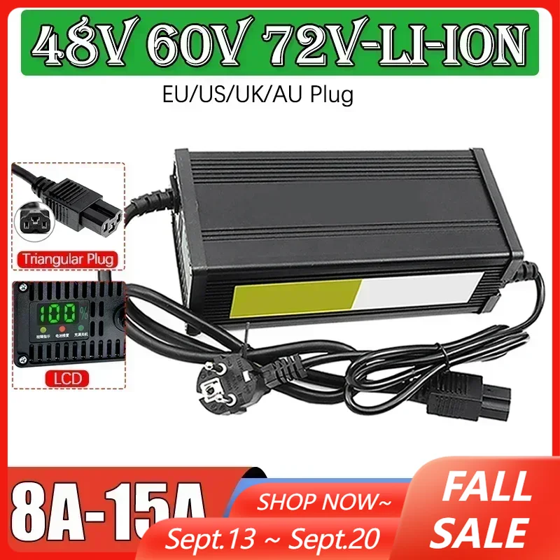 72V 15A Fast Charger - Carregador de bateria de lítio para