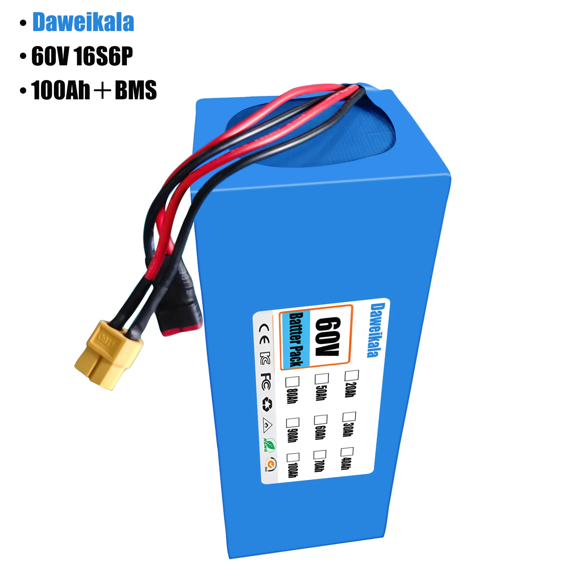 Bateria de lítio 60V 100Ah 16S - 60V 50Ah Electric Scooter Battery avaliação e preço