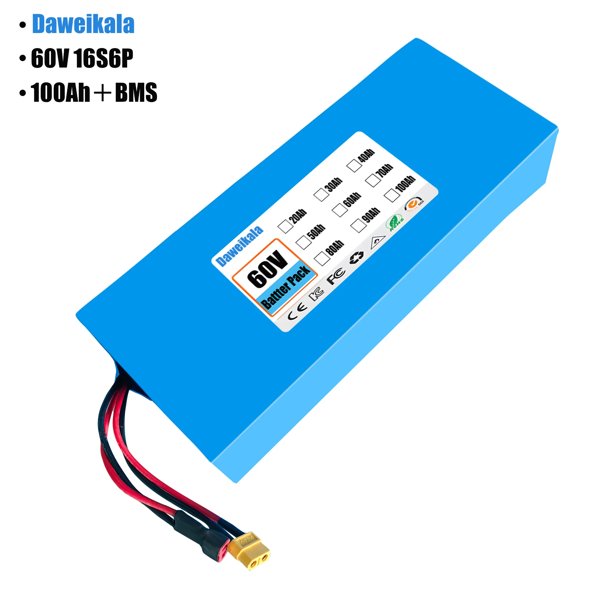Bateria de lítio 60V 100Ah 16S - 60V 50Ah Electric Scooter Battery avaliação e preço