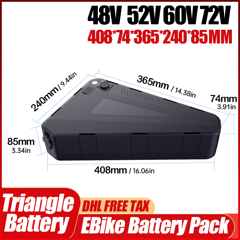 Bicicleta elétrica 36v 48v 52v - 72V 50Ah 21700 Lithium Battery avaliação e preço